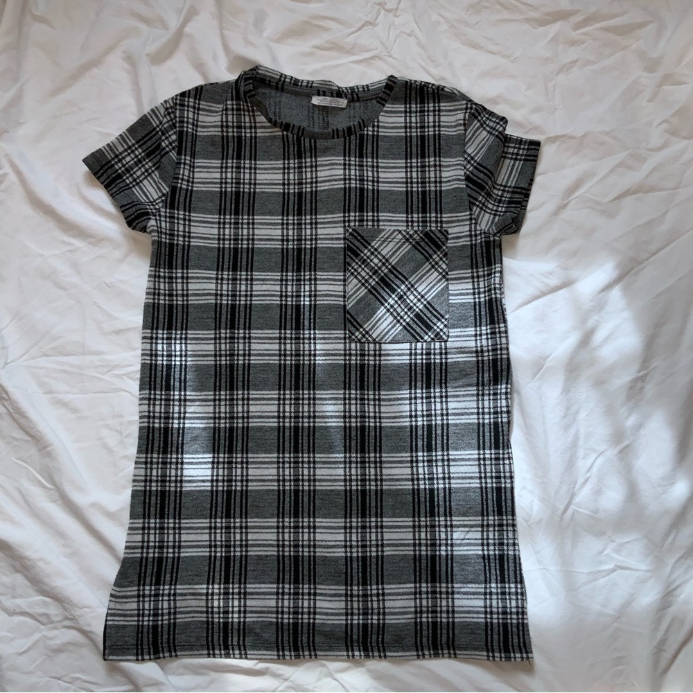 Zara plaid sweater tee shirt
